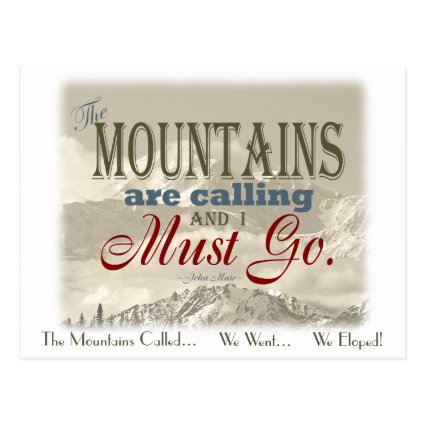We Eloped in Mountains Vintage; Muir-Mtns Called Post Card