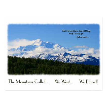 We Eloped! Mountains Called Custom Post Card