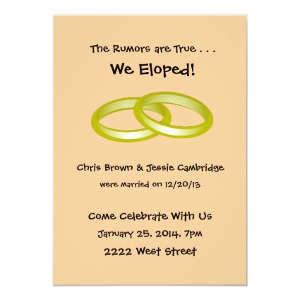 We Eloped! post wedding party invitation