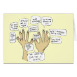 We Glove You Inspiration Cartoon Fingers Greeting Cards