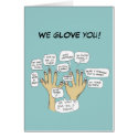 We Glove You Inspiration Cartoon Fingers cards