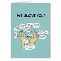 We Glove You Inspiration Cartoon Fingers cards