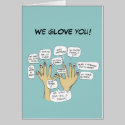We Glove You Inspiration Cartoon Fingers cards by zooogle We Glove You Inspiration Cartoon Fingers cards