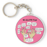We Glove You Inspiration Cartoon Fingers Keychain