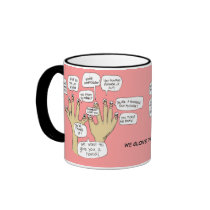 We Glove You Inspiration Cartoon Fingers mugs