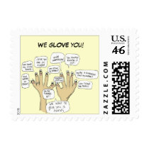 We Glove You Inspiration Cartoon Fingers Postage