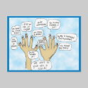 We Glove You Inspiration Cartoon Fingers postcards by zooogle We Glove You Inspiration Cartoon Fingers postcards