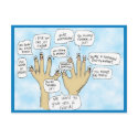 We Glove You Inspiration Cartoon Fingers postcards