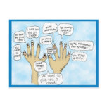 We Glove You Inspiration Cartoon Fingers Post Cards