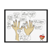 We Glove You Inspiration Cartoon Fingers postcards by zooogle We Glove You Inspiration Cartoon Fingers postcards