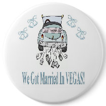 We Got Married In VEGAS! Colossal Button by vegasdusoleil We Got Married In VEGAS! Colossal Button