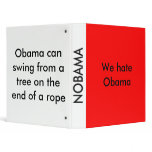 We hate Obama Vinyl Binder