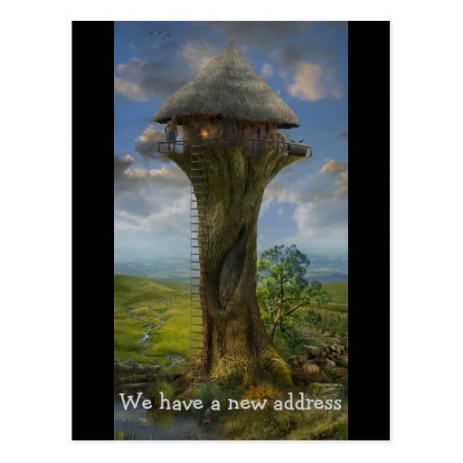 We have a new address - Postcard invitation