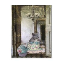 We Have Cupcakes whimsical collage art postcard