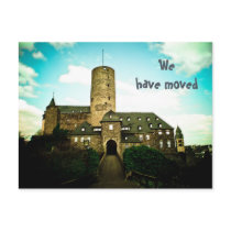 We have moved - castle motive cards postcards