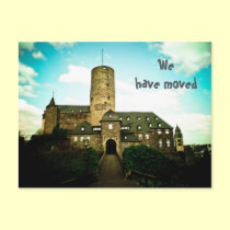 We have moved - castle motive cards postcards