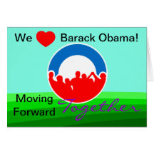 We Heart Barack Obama! Vote on 11/06/12 Greeting Card