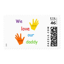 We Love Our Daddy (2 Children) Postage stamps