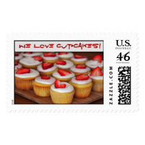 We love strawberry cupcakes postage stamp