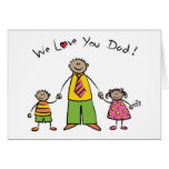 We Love You Dad Cartoon Family Happy Father's Day Greeting Card