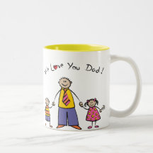 We Love You Dad Cartoon Family Happy Father's Day Coffee Mug