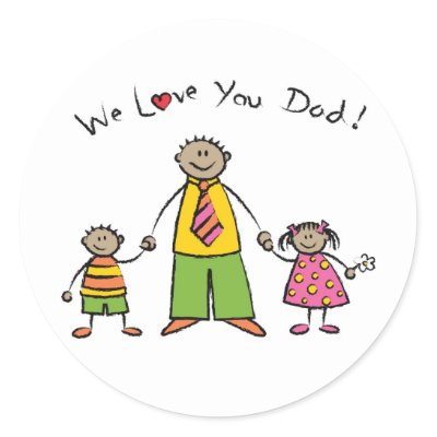 We Love You Dad! Sticker (Tan Skin Tone) by fat_fa_tin