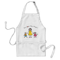 We Love You Mom! Apron (Fair Skin Tone) by fat_fa_tin We Love You Mom! Apron (Fair Skin Tone)