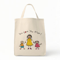 We Love You Mom! (Fair ) Cute Custom Gift Tote Bag