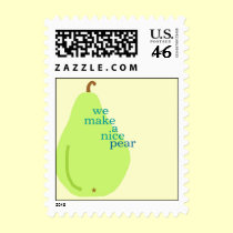"we make a nice pear" postage by ViolettoDesigns "we make a nice pear" postage