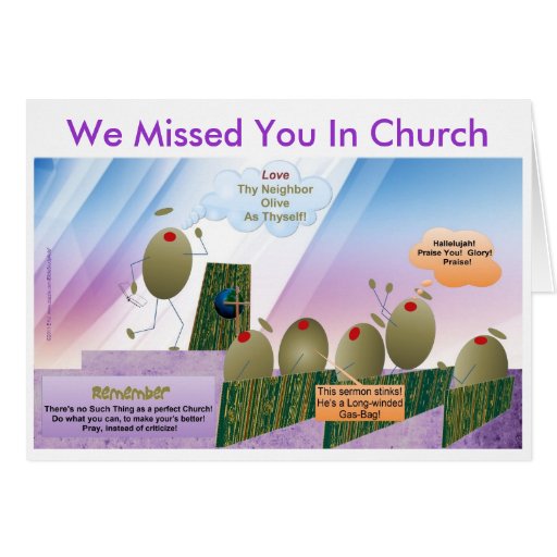 We Missed You In Church Card Zazzle