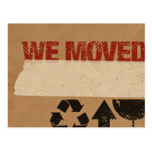 We Moved Cardboard Box Postcard