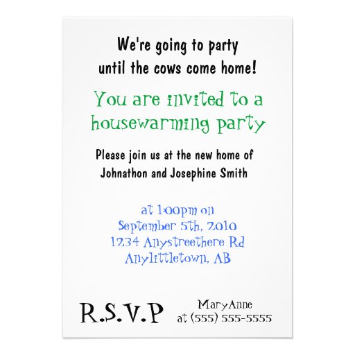 We Moved MOOO Cow Housewarming Party Invitations