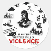 We Must End the Vicious Cycle of Violence! Round Sticker