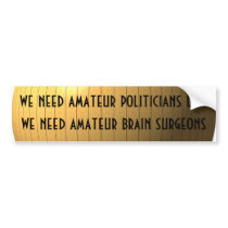 We need amateur politicians bumper sticker