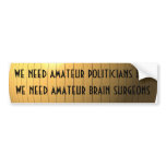 We need amateur politicians bumper sticker