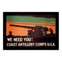 We Need You! Coast Artillery Corps posters