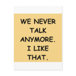 we never talk postcards