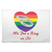 We Put a Ring on It Gay Wedding Place Mats