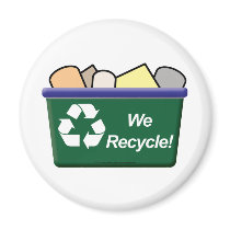 We Recycle! Refrigerator Magnets