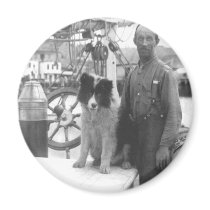 We Sorely Miss You  - Boat Captain and Dog Refrigerator Magnets