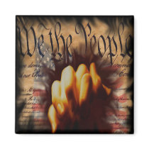 We The People Pray Square Magnet by walksalone We The People Pray Square Magnet