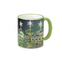We Three Christmas Trees Coffee Mugs