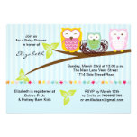 We three owl family baby shower invitation
