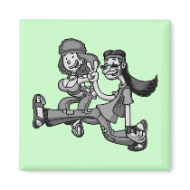 We Truck In Peace Refrigerator Magnets