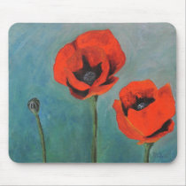 We Were Three Orange Poppies Mouse Pad mousepads