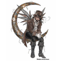 find, way, time, steampunk, steam, punk, hat, artistocrat, rococo, man, male, fairy, fae, cyber, moon, clock, clockwork, timer, screw, nail, fantasy, dark, gothic, goth, low, brow, lowbrow, brown, mechanic, mechanical, spring, gentleman, emo, faeries, magic, magical, art, painting, illustration, zerick, Shirt with custom graphic design