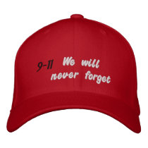 We will never forget, 9-11 embroidered hats