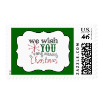 We Wish You a Very Merry Christmas Postage Stamp