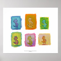 Wealth abundance economics money fun happy art print