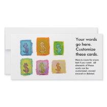Wealth money abundance fundraising fun happy art photo card template